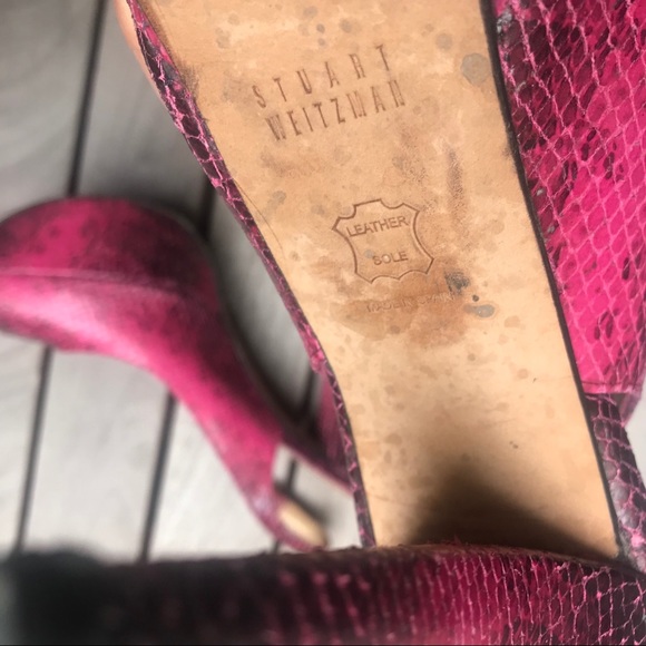 STUART WEITZMAN Veyvey Snakeskin Platform Heels - Picture 6 of 7